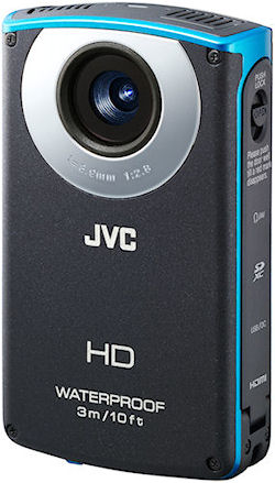 JVC's PICSIO GC-WP10 pocket camera, front view. Photo provided by JVC U.S.A. Click for a bigger picture!