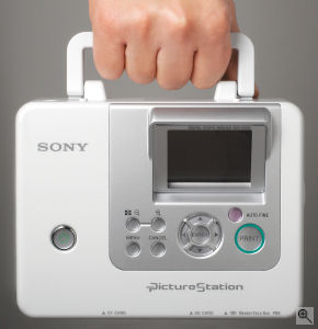 Sony's PictureStation DPP-FP70 printer. Courtesy of Sony, with modifications by Michael R. Tomkins. Click for a bigger picture!