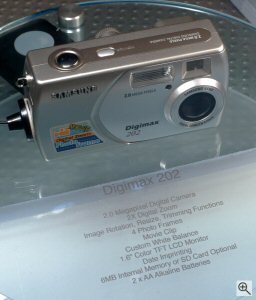 Samsung's Digimax 202 digital camera. Copyright © 2004, The Imaging Resource. All rights reserved. Click for a bigger picture!