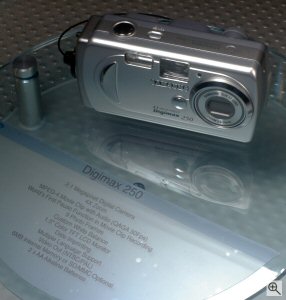 Samsung's Digimax 250 digital camera. Copyright © 2004, The Imaging Resource. All rights reserved. Click for a bigger picture!