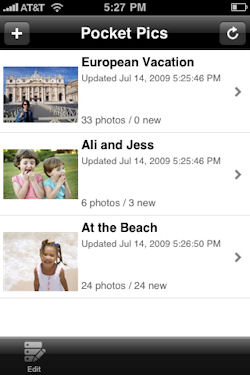 Lucidiom's Pocket Pics application for the Apple iPhone. Screenshots provided by Lucidiom. Click for a bigger picture!