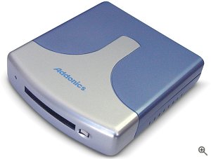 Addonics' Pocket UltraDigiDrive. Courtesy of Addonics Technologies Inc., with modifications by Michael R. Tomkins. Click for a bigger picture!