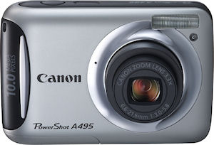 Canon's PowerShot A495 digital camera. Photo provided by Canon. Click for a bigger picture!