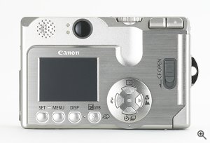 Canon's PowerShot S330 digital camera. Courtesy of Canon, with modifications by Michael R. Tomkins.