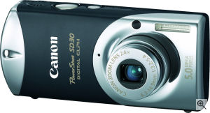 Canon's PowerShot SD30 Digital ELPH. Courtesy of Canon, with modifications by Michael R. Tomkins. Click for a bigger picture!