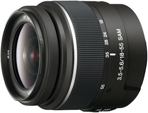 Sony's DT 18-55mm F/3.5-5.6 zoom lens. Photo provided by Sony Electronics Inc. Click for a bigger picture!