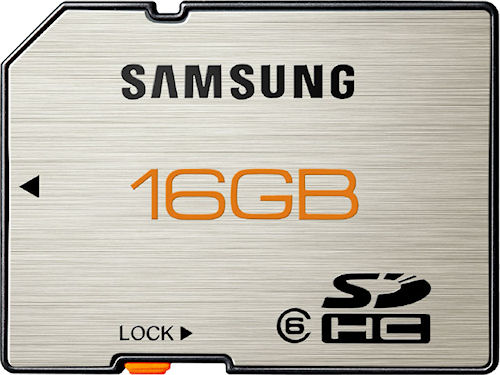 Samsung's 16GB Class 6 SDHC card. Photo provided by Samsung Electronics Co. Ltd. Click for a bigger picture!