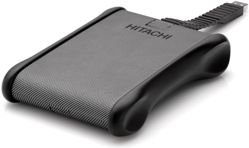 Hitachi's SimpleTOUGH Portable USB 2.0 drive. Photo provided by Hitachi Global Storage Technologies. Click for a bigger picture!
