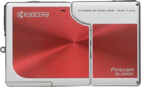 Kyocera's Finecam SL300R digital camera. Courtesy of Kyocera, with modifications by Michael R. Tomkins. Click for a bigger picture!