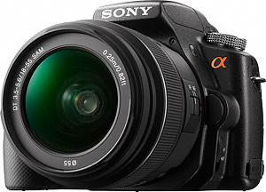 Sony's Alpha SLT-A35 translucent mirror camera. Photo provided by Sony Electronics Inc. Click for a bigger picture!
