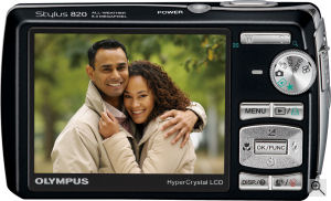 Olympus' Stylus 820 digital camera. Courtesy of Olympus, with modifications by Michael R. Tomkins. Click for a bigger picture!