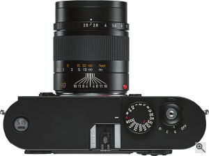 Leica's Summarit-M 90mm f2.5 lens. Courtesy of Leica, with modifications by Michael R. Tomkins. Click for a bigger picture!