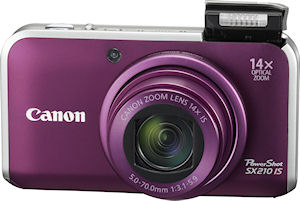 Canon's PowerShot SX210IS digital camera. Photo provided by Canon. Click for a bigger picture!