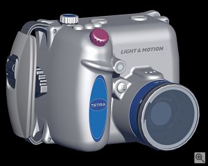 Light & Motion's Tetra 5000 underwater housing. Courtesy of Light & Motion Industries, with modifications by Michael R. Tomkins.