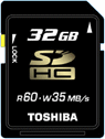Toshiba's 32GB SDHC card. Photo provided by Toshiba Corp.