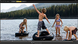 Corel's VideoStudio Pro X4, left screen display when running in dual-screen mode. Screenshot provided by Corel Corp. Click for a bigger picture!