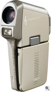 Sanyo's Xacti VPC-C6 digital camera. Courtesy of Sanyo, with modifications by Michael R. Tomkins. Click for a bigger picture!
