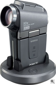 Sanyo's Xacti VPC-HD1 digital camera. Courtesy of Sony, with modifications by Michael R. Tomkins. Click for a bigger picture!