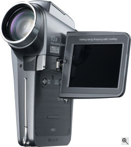 Sanyo's Xacti VPC-HD1 digital camera. Courtesy of Sony, with modifications by Michael R. Tomkins. Click for a bigger picture!