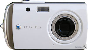 Norcent's XIAS DCS-860 digital camera. Courtesy of Norcent, with modifications by Michael R. Tomkins. Click for a bigger picture!