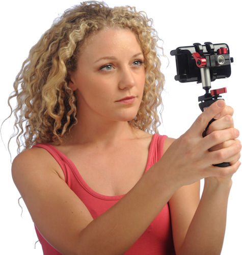 Zacuto's Zgrip iPhone PRO handgrip rig in use. Photo provided by Zacuto USA. Click for a bigger picture!