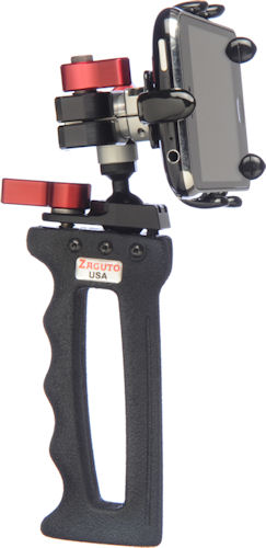 Several views of Zacuto's Zgrip iPhone PRO handgrip rig. Photo provided by Zacuto USA. Click for a bigger picture!
