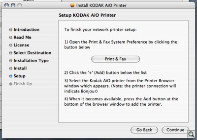 kodak printer software does not finish