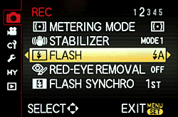 Panasonic DMC-GH2 Flash Menu