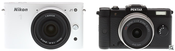 Nikon J1 vs Pentax Q Front