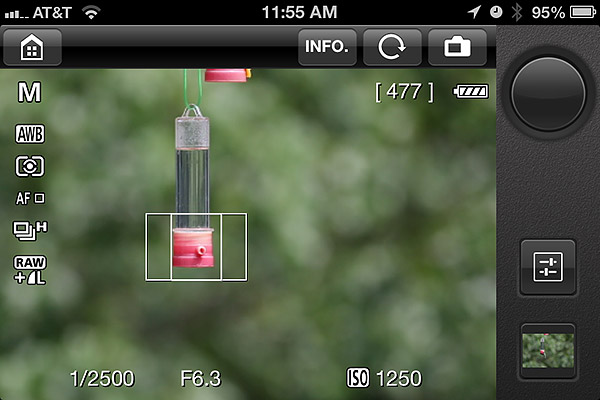 Canon 70D review -- Remote control from an iPhone 4s