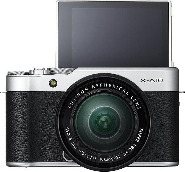 Fuji X-A10 Review -- Product Image Front Selfie Screen