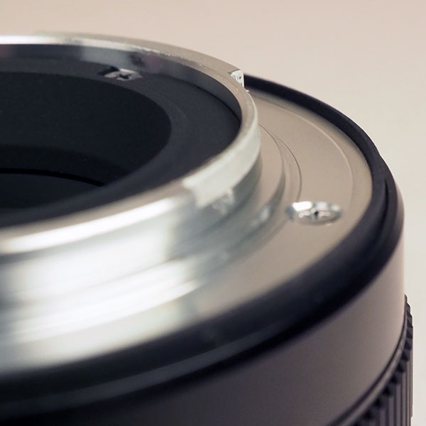 Canon EOS R Review -- close-up of lens flange showing gasket.
