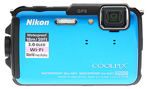 Nikon AW110 -- front view