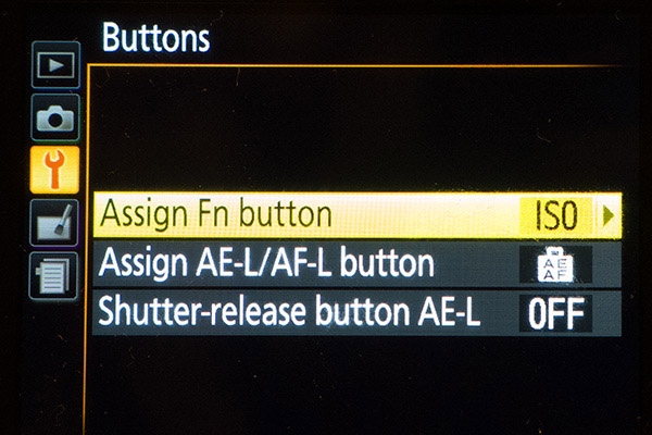 Nikon D3300 Review -- Configuring the fn button to serve as an ISO button
