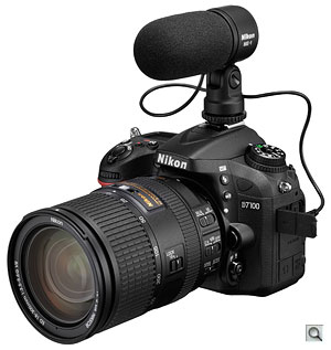 Nikon D7100 with ME-1 external microphone