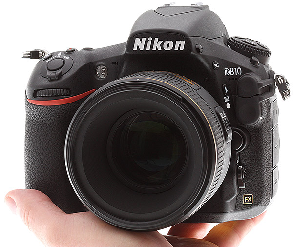 Nikon D810 Review -- Front view in-hand