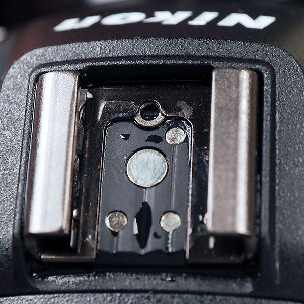 Nikon Z6 Review -- close-up of hot shoe.