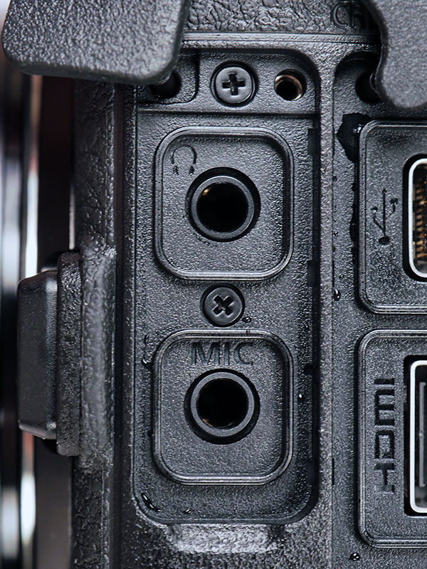 Nikon Z6 Review -- close-up of port covers.