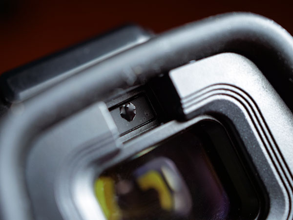 Nikon Z7 Review -- close-up of viewfinder and eye sensor.