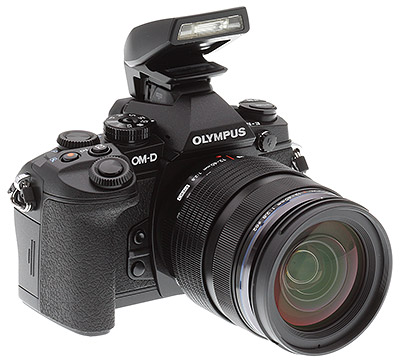 Olympus E-M1 Review - Front quarter view