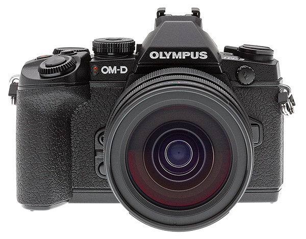 Olympus OM-D E-M1 review -- front view with 12-40mm lens