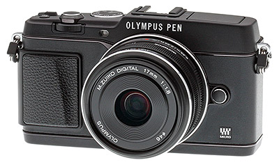 Olympus E-P5 Review - Front quarter view 