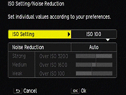 Ricoh GR review -- Noise reduction menu