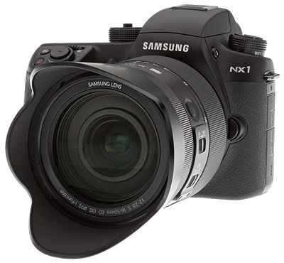 Samsung NX1 review -- three quarter from left view