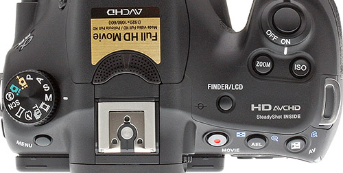 Sony A58 review -- Sony A58 top deck