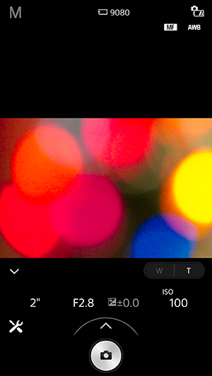 Sony A7S II Field Test -- Wireless App Screenshot