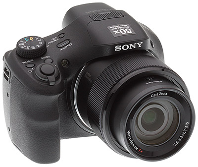 Sony HX300 Review -- Front quarter view