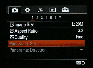 Sony RX10 Review -- Disabled menu option