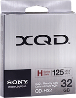 Sony's XQD memory card product packaging. Photo provided by Sony Corp.