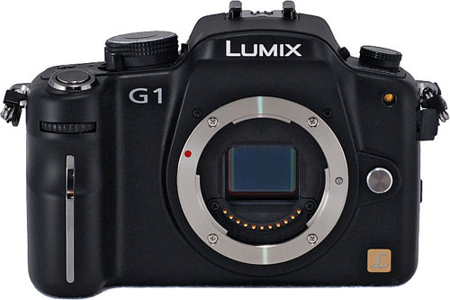 Panasonic's Lumix DMC-G1 was the first mirrorless model to hit the market. Photo copyright Â© 2008, Imaging Resource. All rights reserved. Click for a bigger picture!